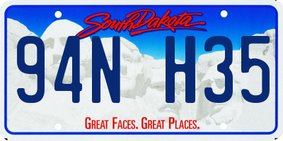 SD license plate 94NH35