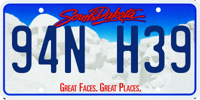 SD license plate 94NH39