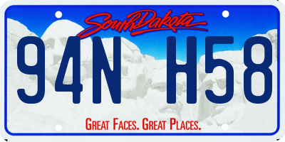SD license plate 94NH58
