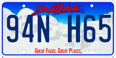 SD license plate 94NH65