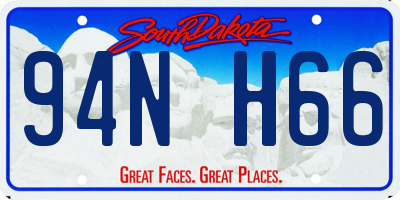 SD license plate 94NH66