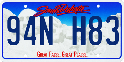 SD license plate 94NH83