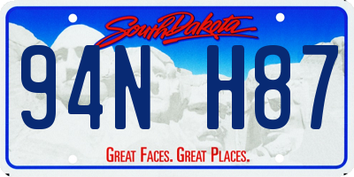 SD license plate 94NH87