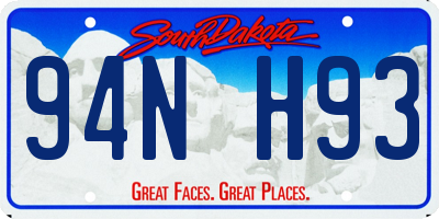 SD license plate 94NH93