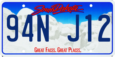 SD license plate 94NJ12