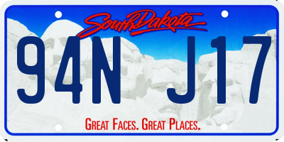 SD license plate 94NJ17