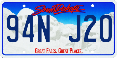 SD license plate 94NJ20