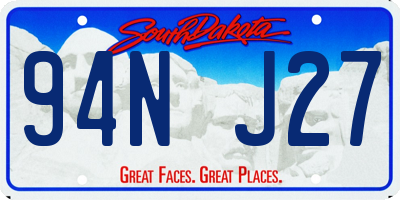 SD license plate 94NJ27