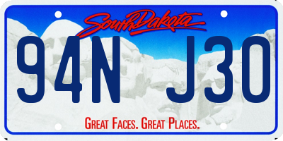 SD license plate 94NJ30