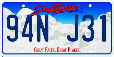 SD license plate 94NJ31