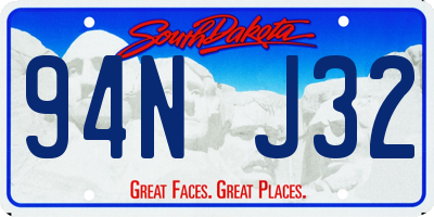 SD license plate 94NJ32