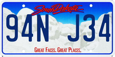 SD license plate 94NJ34