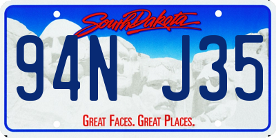 SD license plate 94NJ35