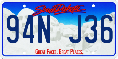 SD license plate 94NJ36
