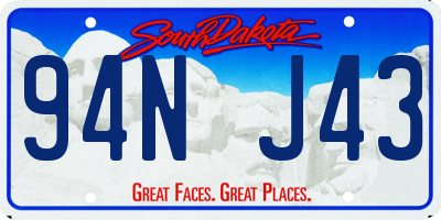 SD license plate 94NJ43