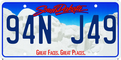 SD license plate 94NJ49