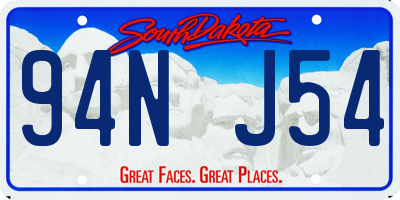 SD license plate 94NJ54