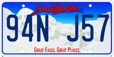 SD license plate 94NJ57