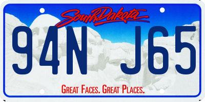 SD license plate 94NJ65