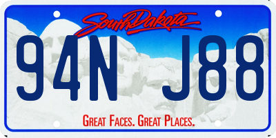 SD license plate 94NJ88