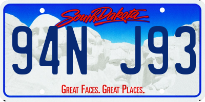 SD license plate 94NJ93