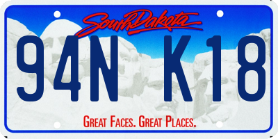 SD license plate 94NK18