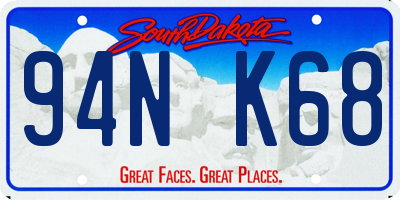 SD license plate 94NK68