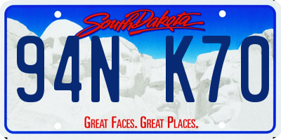 SD license plate 94NK70