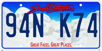 SD license plate 94NK74