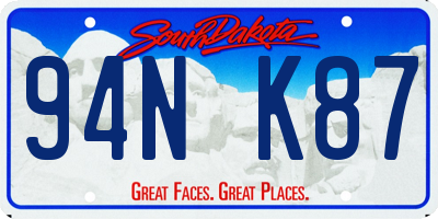 SD license plate 94NK87