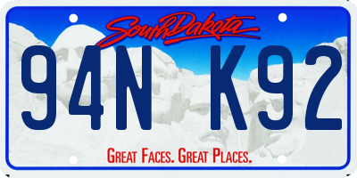 SD license plate 94NK92