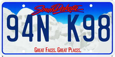 SD license plate 94NK98