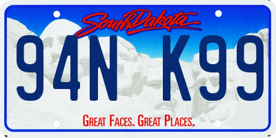 SD license plate 94NK99