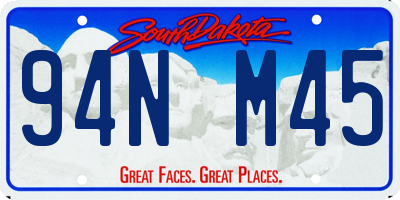 SD license plate 94NM45