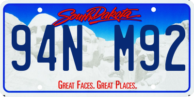 SD license plate 94NM92