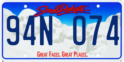 SD license plate 94NO74