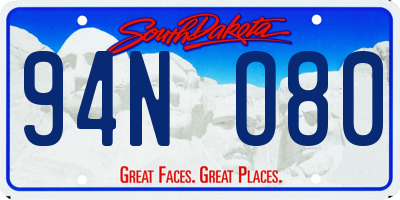 SD license plate 94NO80