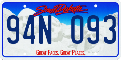 SD license plate 94NO93