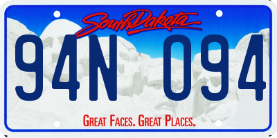 SD license plate 94NO94