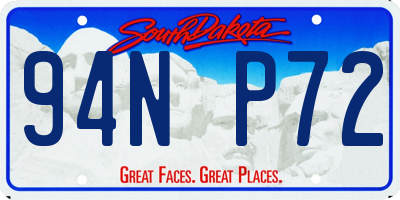 SD license plate 94NP72