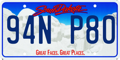 SD license plate 94NP80