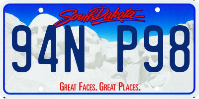 SD license plate 94NP98