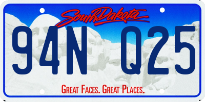 SD license plate 94NQ25
