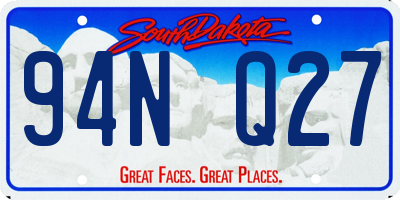 SD license plate 94NQ27