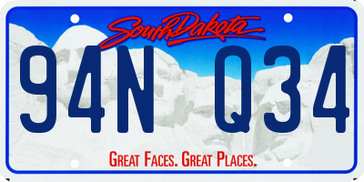 SD license plate 94NQ34