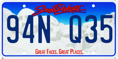 SD license plate 94NQ35