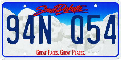 SD license plate 94NQ54