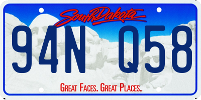 SD license plate 94NQ58