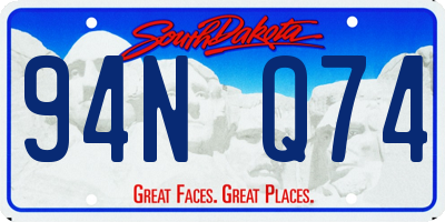 SD license plate 94NQ74