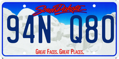 SD license plate 94NQ80